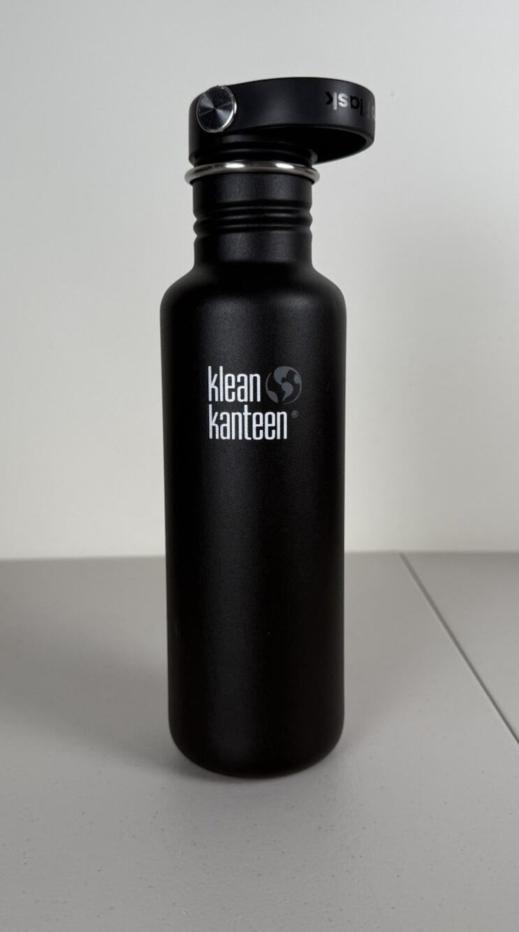 Klean Kanteen Black 27 Oz Water Bottle MISSING ORIGNAL LID